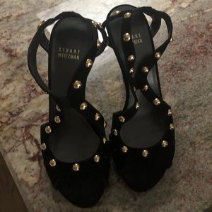 Stuart weitzman Ratatat black suede studded heels